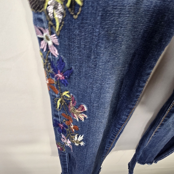 Stitch Star Floral Boho Embroidered Jeans Size 10 - Picture 8 of 11